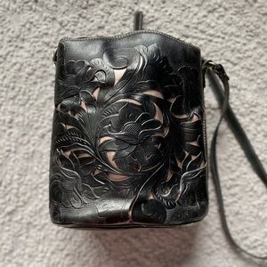 Patrica Nash black and pink metallic purse